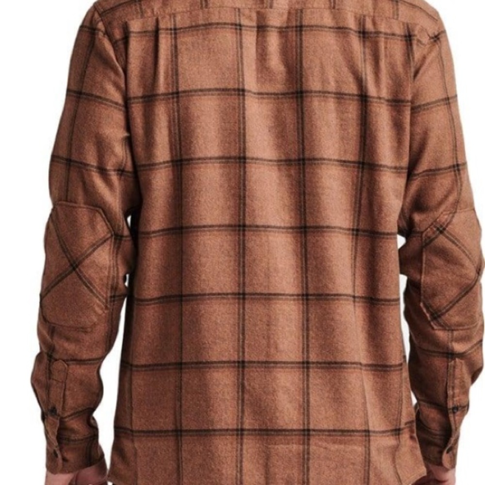 Roark Earthy Tone Checkered Flannel Outdoors Brown Black Shirt - Picture 9 of 9